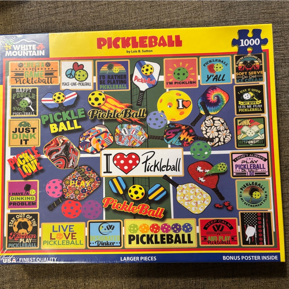 Pickelball 1000 Piece Puzzle Larger Pieces by White Mountain